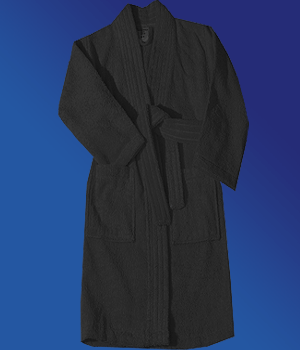 Bademantel Frotté Kimono schwarz Grösse S